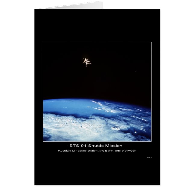 Estación espacial Mir de Rusia, la Tierra y la Lun (Frente)