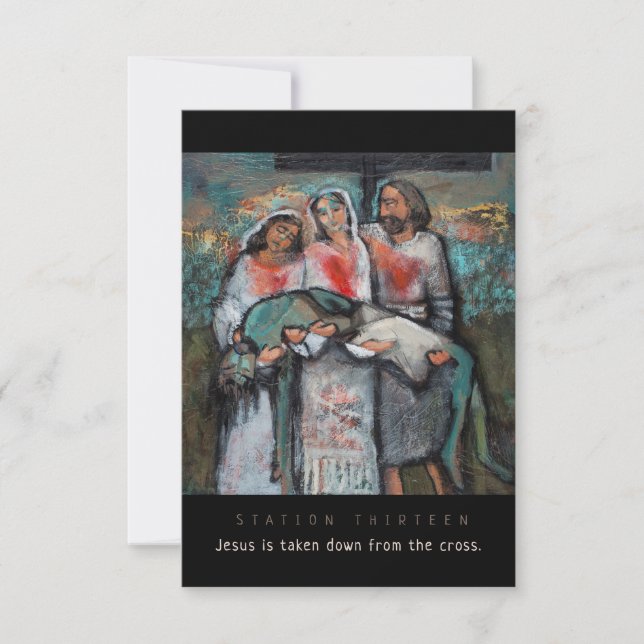 Estación Trece, Jesús retirado, Tarjeta de Oración (Anverso)