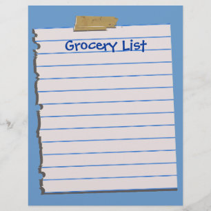 Estacionamiento de membrete de la lista de compras