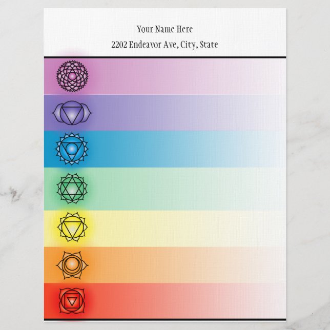 Estacionamiento de membrete de siete chakras (Anverso)