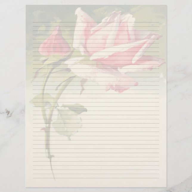 Estacionamiento de membrete floral vintage (Anverso)