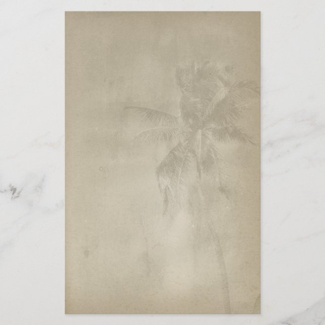 Estacionamiento de papel de árbol de palmas retro  (Anverso)