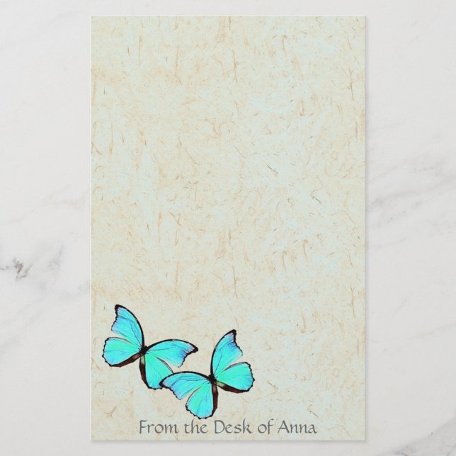 Estacionamiento de papel hecho a mano con mariposa (Anverso)