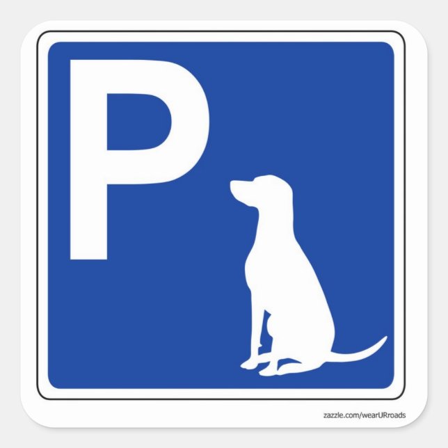 Estacionamiento de perros Pegatina de Rótulo europ (Anverso)