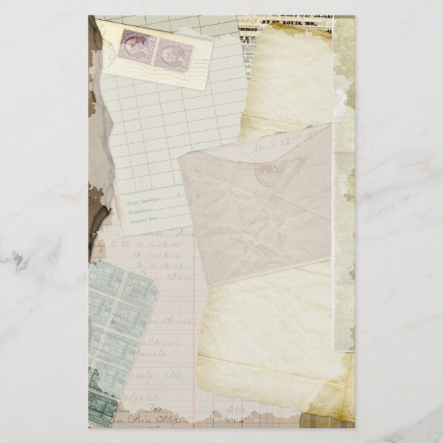 Estacionamiento de viejos papeles vintage (Anverso)