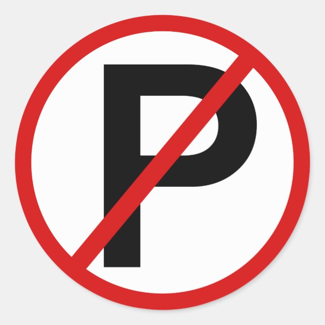 Estacionamiento no permitido de Pegatinas (Anverso)