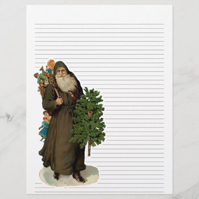 Estacionamiento vintage de membrete de Navidad (Anverso)