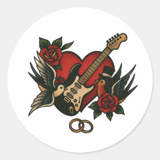 Estacionario de Boda con tema de rock - Pegatina