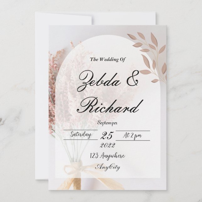 Estacionario de invitación a bodas (Anverso)
