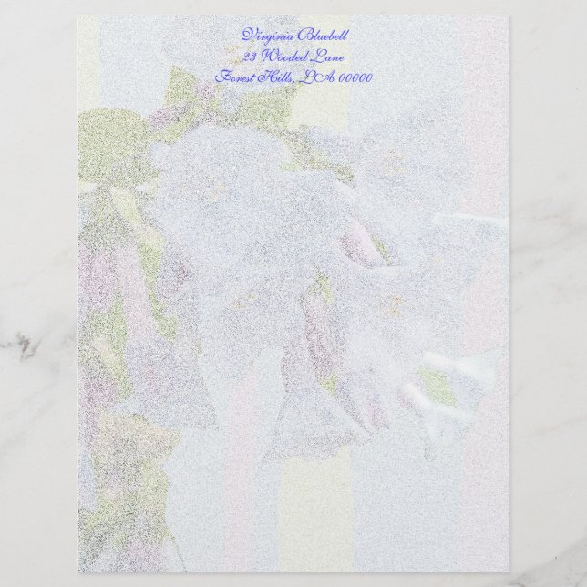 Estaciones de membrete de Virginia Bluebells (Anverso)