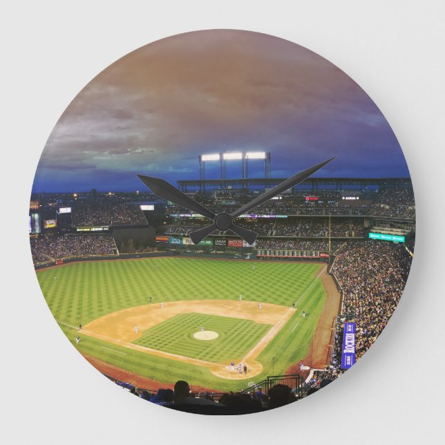 Estadio de béisbol - reloj de pared de acrílico - (Anverso)