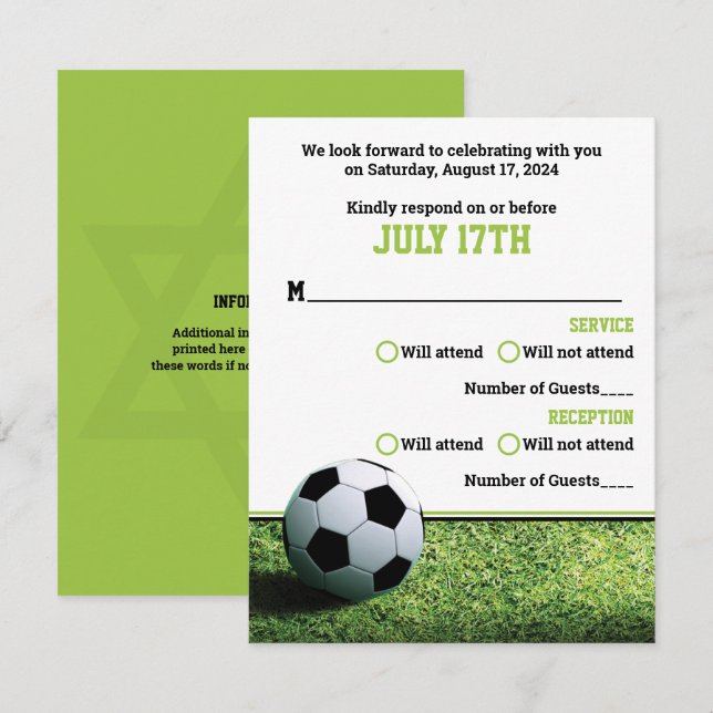 Estadio de fútbol del bar nocturno Tarjeta RSVP Mi (Anverso / Reverso)