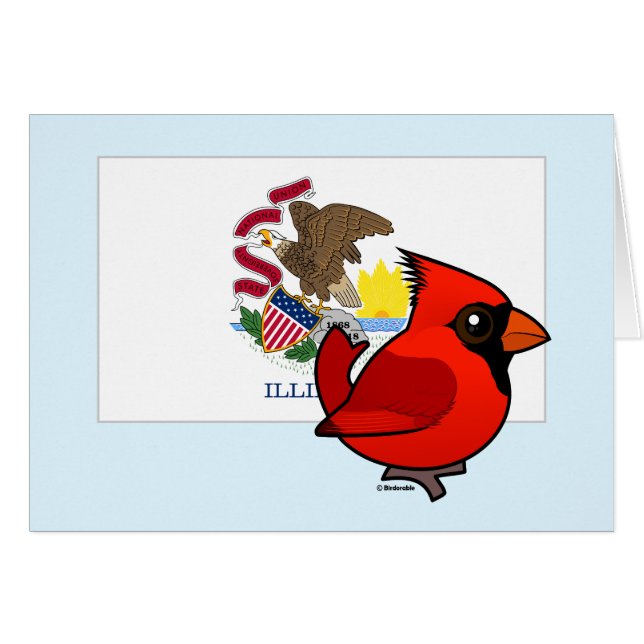 Estado Birdorable de Illinois: Cardenal (Anverso (Horizontal))