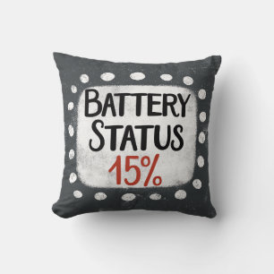 Estado de la batería 15% Cojín decorativo