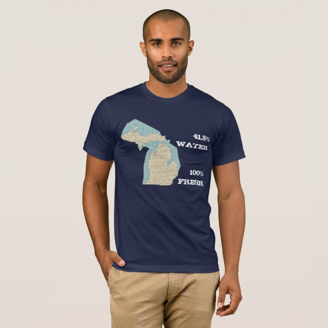 Estado de la camiseta de Michigan - agua 41,5% - (Anverso completo)