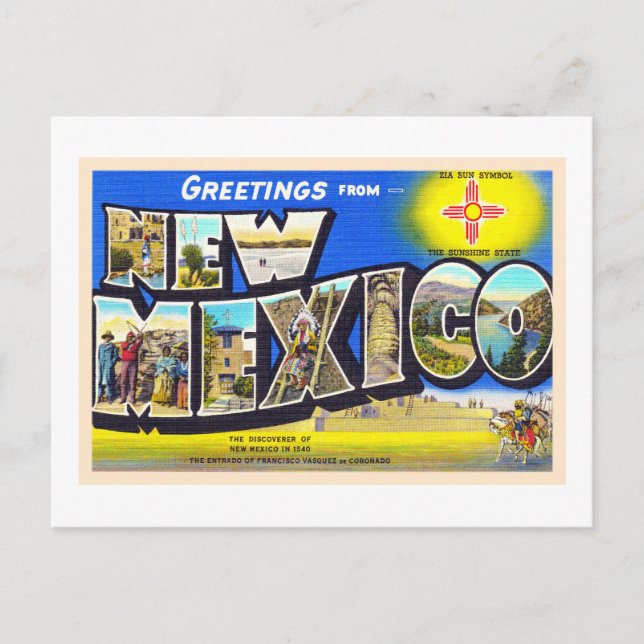Estado de Nuevo México NM Carta grande postal 2 (Anverso)
