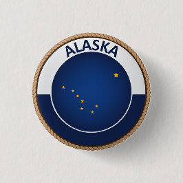 Estado del botón del sello de la bandera de Alaska