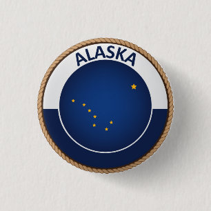 Estado del botón del sello de la bandera de Alaska