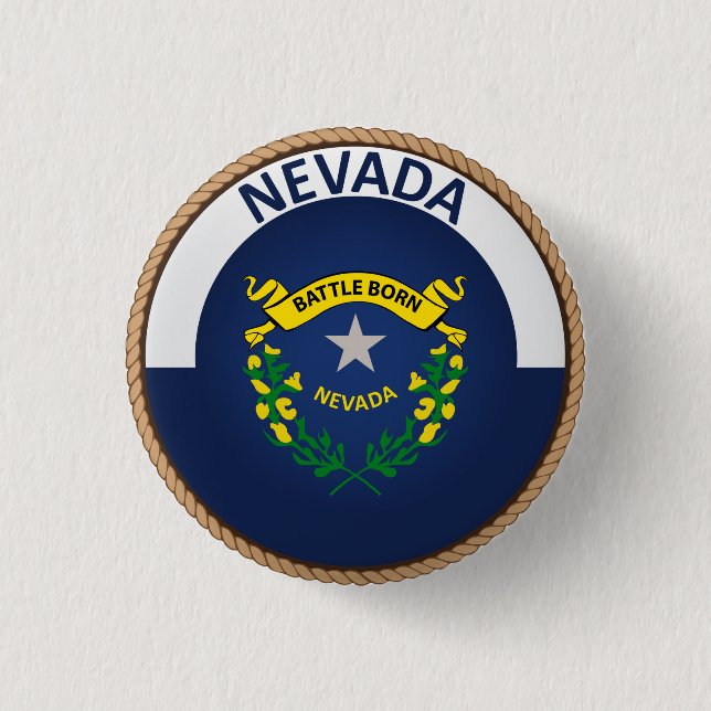 Estado del botón del sello de la bandera de Nevada (Anverso)