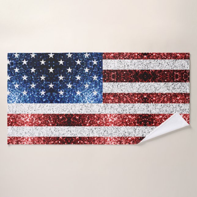 Estados Unidos bandera azul rojo brillante purpuri (Toalla de baño)