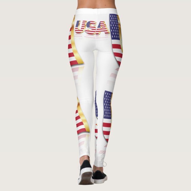 Estados Unidos de América Bandera Leggings (Reverso)