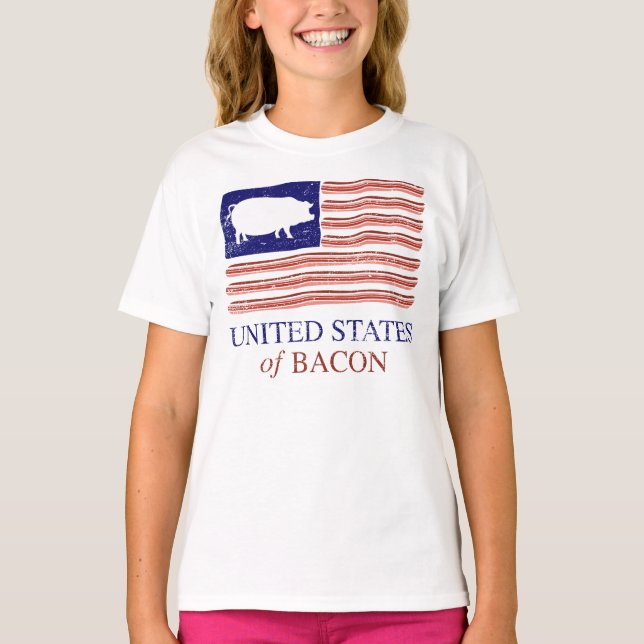 Estados Unidos de la camiseta apenada tocino (Anverso)