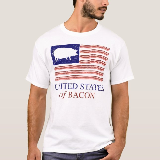 Estados Unidos de la camiseta apenada tocino (Anverso)