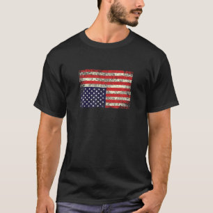 Estados Unidos en una camiseta con la bandera al r