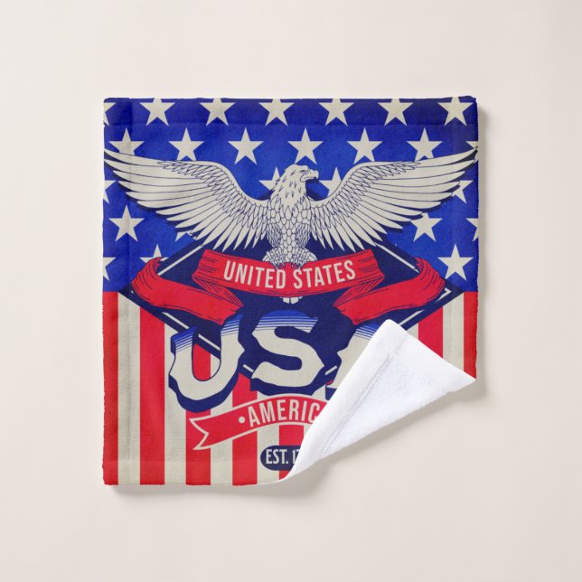 Estados Unidos Est 1776 Bandera Águila América 4 d (Toallita)