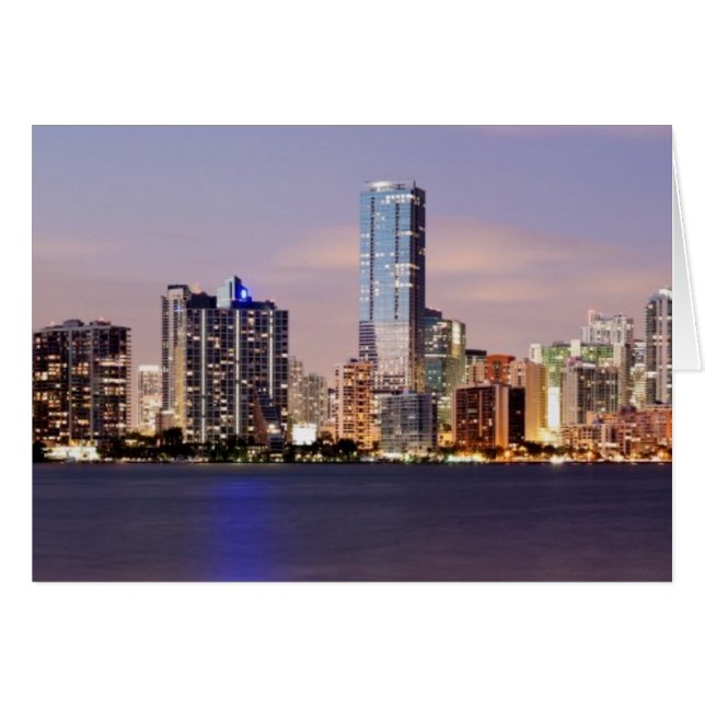 Estados Unidos, Florida, Miami skyline al anochece (Anverso (Horizontal))