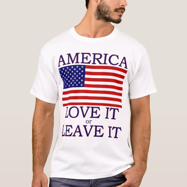 Estados Unidos lo ama o deja la camiseta con bande (Anverso)