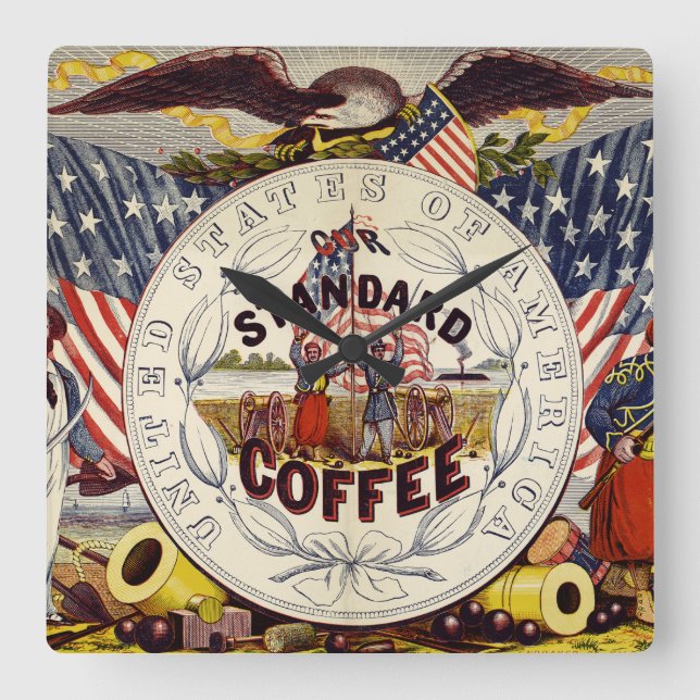 Estados Unidos Nuestro Reloj de Pared Cuadrado de  (Anverso)