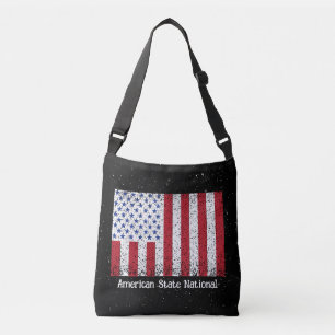 Estadounidense, nacional, con bandera, bolsa de cr