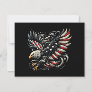 Estadounidense Patriótico Con Águila Y Bandera De