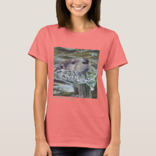 ¡Estallidos de la nutria! Camiseta larga de la