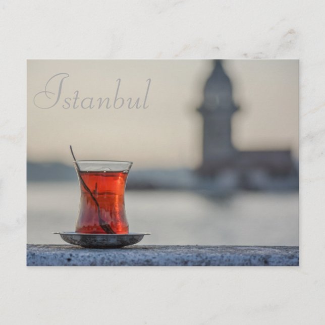 Estambul - Tarjeta de posté de té turca (Anverso)