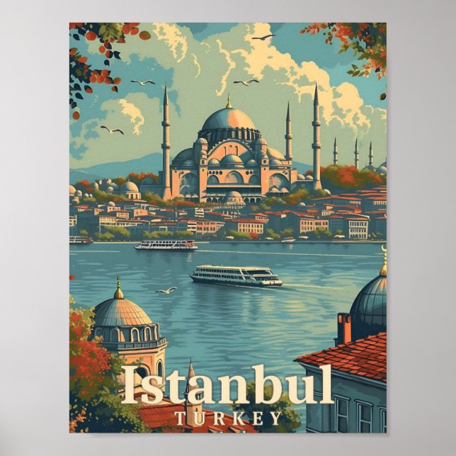 Estambul Turquía Ilustracion de viajes por arte vi (Frente)
