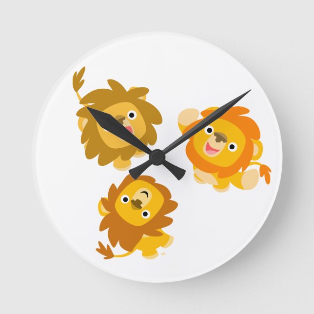 "¡¡Estamos aquí!!" Reloj de pared de leones Person (Anverso)