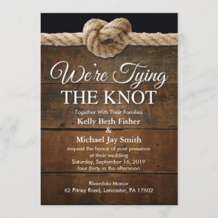 Estamos atando la invitación a la boda de nudos