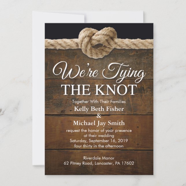 Estamos atando la invitación a la boda del nudo (Anverso)