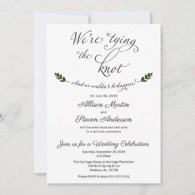 Estamos atando la invitación a la recepción de la  (Anverso)