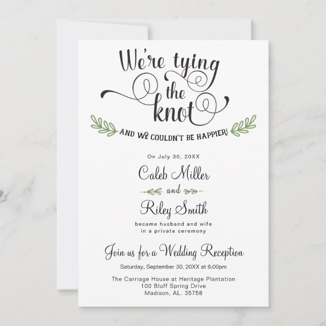 Estamos atando la invitación a la recepción de la  (Anverso)