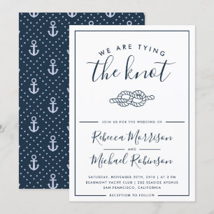Estamos atando la invitación náutica de la boda