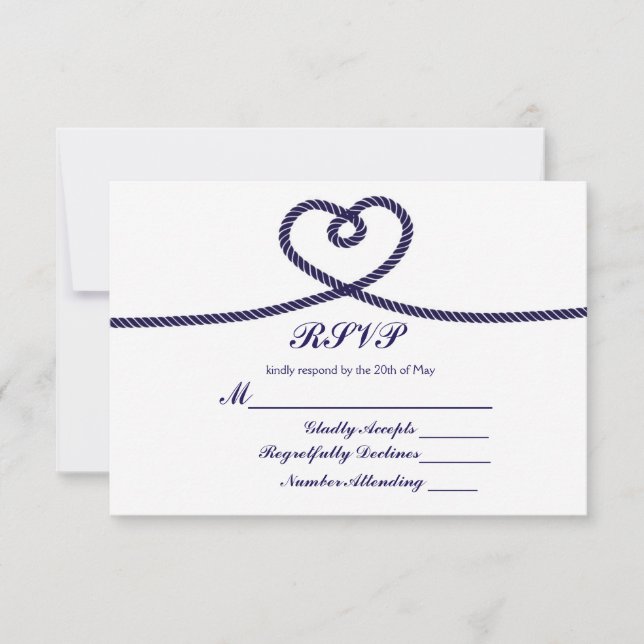 Estamos atando la Tarjeta de RSVP de Corazón de Cu (Anverso)