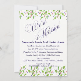 "Estamos casados" Invitación Boda de flores de ver