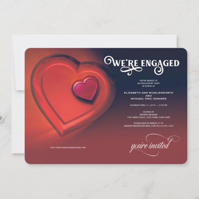 Estamos comprometidos, Dos corazones, Invitación d (Anverso)