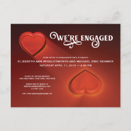 Estamos comprometidos, dos corazones invitaciones