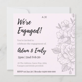¡Estamos comprometidos! Invitación floral