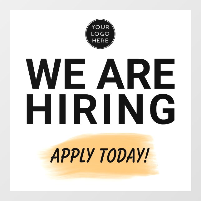 Estamos Contratando Aplicar Hoy Calcomanía de Vent (Hoja)