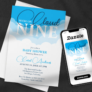 Estamos en el cielo - Invitación para baby shower